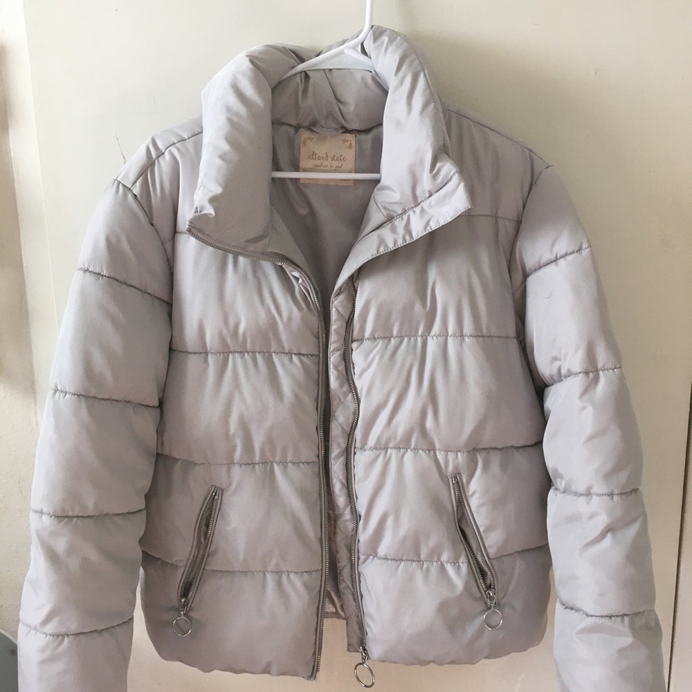 Altar’d State Silver Gray Puffer Jacket